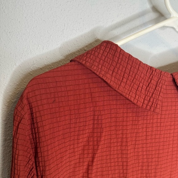Niche Nilgun Derman Top Womens Size XL Lagenlook Crinkle Rust Orange - Picture 5 of 5